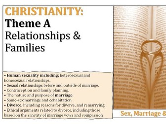 GCSE AQA A Religious Studies: Theme A Relationships & Families (Christianity & Islam)