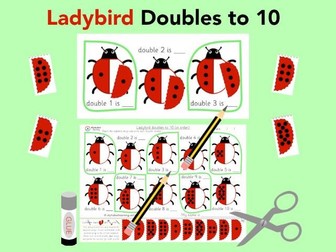 Doubles to 10 in order Ladybirds