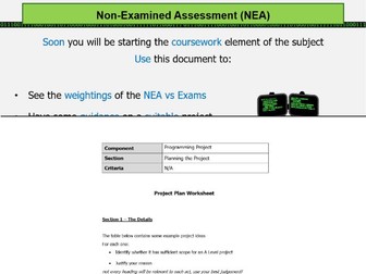 A Level NEA - Choosing a Project