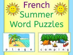 French Summer Word Puzzles