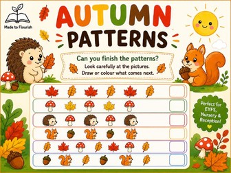 Autumn Patterns Worksheet EYFS | Repeating Patterns Activity