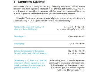 A Level Maths - Sequences and Series notes and example questions