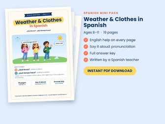 Spanish Weather, Seasons and Clothes Worksheets for KS2, with Answers