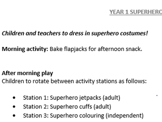 Superhero Training Day -Reception/Year 1