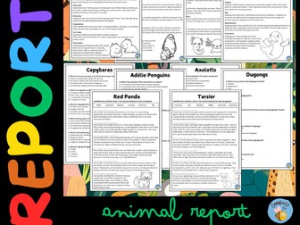 Report Writing- Animal Report Texts and Activities