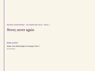 An Inspector Calls intervention drill: free (AQA GCSE)