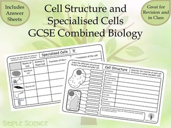 Cell Structure and Specialised Cells - GCSE Biology Worksheets
