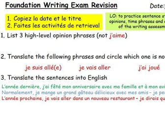 GCSE French Writing Revision – Sentence Builders, TADOJ, Exam Skills (Editable, AQA + All Board