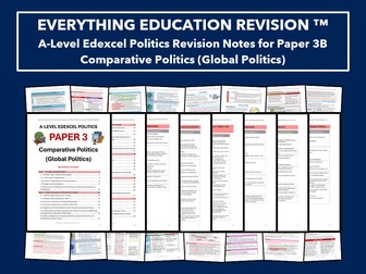 *RESOURCE BUNDLE* A-Level Edexcel Politics Revision Notes for Paper 3B – Comparative Politics (Global Politics)