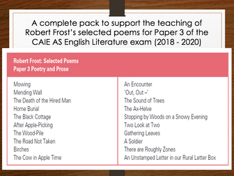 Robert Frost - AS Teaching Pack