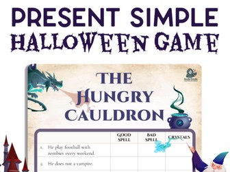 Present Simple No-Prep Halloween Game for A1/A2 Levels