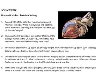 Human Body Maths Problem Solving UKS2