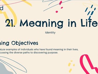 Meaning in Life – KS4 Year 11 PSHE Lesson on Purpose & Fulfilment