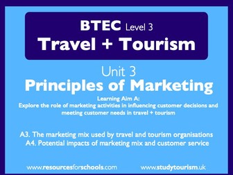 BTEC L3 Travel + Tourism U3. Marketing A3.A4