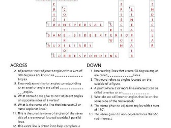 Transversals and Parallel lines