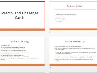 GCSE Business - Stretch and Challenge Cards (New Spec)