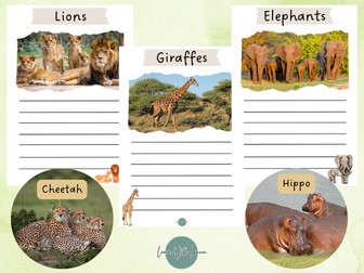 Hot Climate Animal Writing Pack