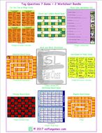 Tag Questions 7 Game Plus 2 Worksheet Bundle