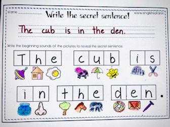 Write the secret sentence! (sample)