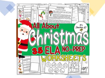 Christmas No-Prep ELA Worksheets (4th|5th|6th)