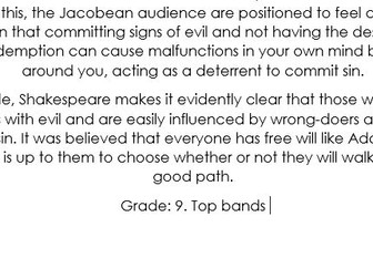 Grade 9 English Literature GCSE 'How is Evil Presented In Macbeth' Model Essay