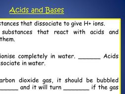 Acids, Alkalis, recap of apparatus