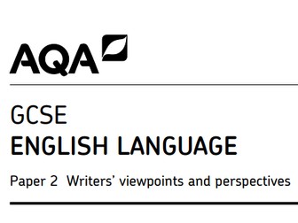 AQA - Language Paper 2 Reading Revision Lesson