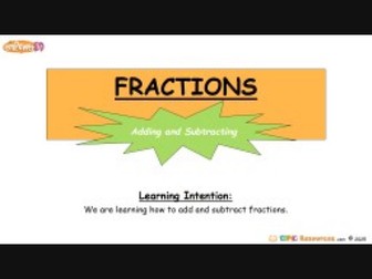 Editable Unit PowerPoints: Fractions Level 2 (Differentiated)