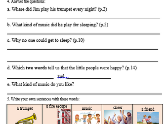 Jim's Trumpet Sunshine Spirals Reading Activities