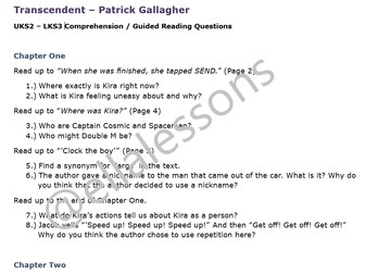 ENTIRE STORY Comprehension Questions - Transcendent - Patrick Gallagher - KS2, KS3, 11+