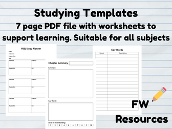 Studying Support Templates-All Subjects