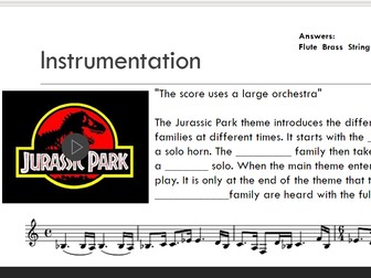 Jurassic SOW ks3 music listening based