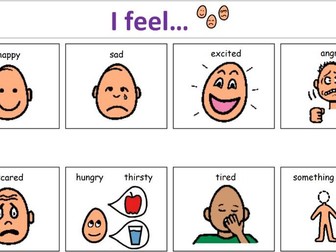 Emotions/ Feelings  - visual/ communication mat / aided language board (Boardmaker symbols)