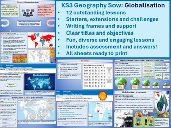 KS3 Geography Globalisation & TNCs 12 lessons + assessment. Trade, TNCs, brands, NGOs, IGOs and more