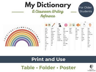 My Dictionary | Classroom Writing Reference for Older Struggling Learners