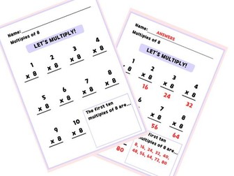 Identifying multiples of a number worksheet with answers