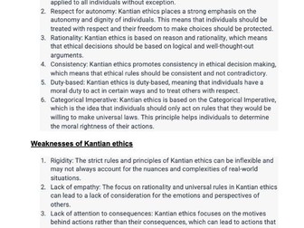 Strengths and Weaknesses of Kantian Ethics