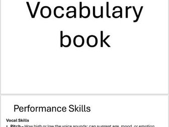 GCSE and A Level Vocab booklet