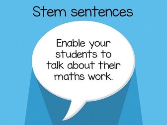 Stem Sentences for the Maths Working Wall