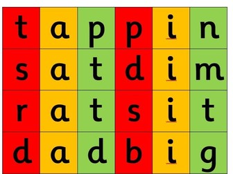 Traffic Light Words - Phase 2 segmenting and blending