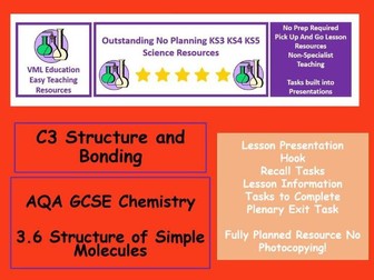 AQA GCSE Chemistry 3.6 Simple Covalent Structure Models Full Lesson Presentation and Resources