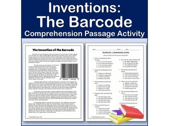 Inventions: The Barcode - Reading Comp Passage & Activity | Editable