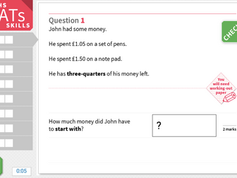 Solve fraction problems using money - KS2 Maths Sats Reasoning - Interactive Exercises