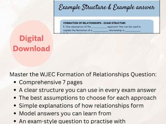 WJEC Psychology Formation of Relationships Exam Structure | A Level & AS Psychology Revision Guide |