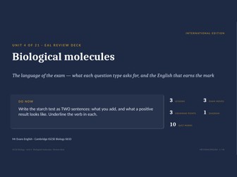 IGCSE Biology 0610 U4 Biological molecules — EAL