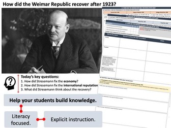 Recovery of Weimar Republic (Weimar Golden Age)- AQA GCSE History Germany 1890-1945