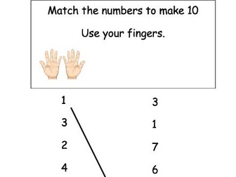 Bonds To 10 Simple Homework fro Reception/Year 1