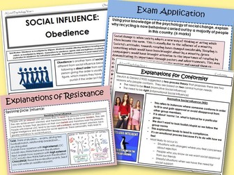 Social Influence Complete section - AQA A level Psychology
