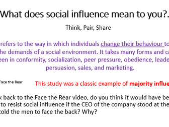AQA PSYCH A-Level - Intro to Social Influence