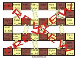Prepositions of Place and Direction Chutes and Ladders Board Game